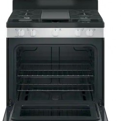 GE 30" 5 Burner Gas Range, S/Steel with Heavy Potrest
