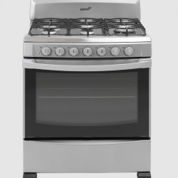Acros 30" 6 Burner Gas Stove With S/Steel Top- Silver