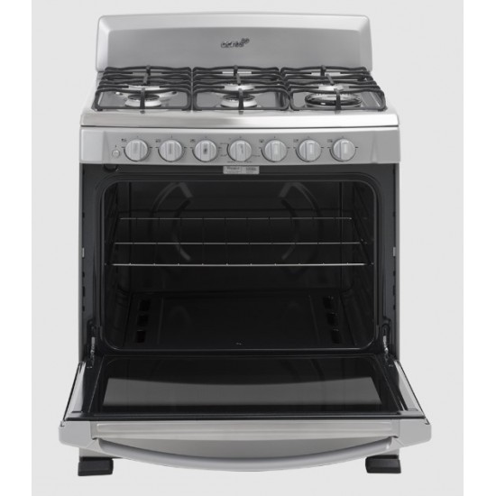Acros 30" 6 Burner Gas Stove With S/Steel Top- Silver