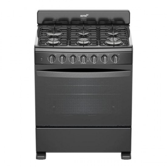 Acros 30" 6 Burner Gas Range -Black