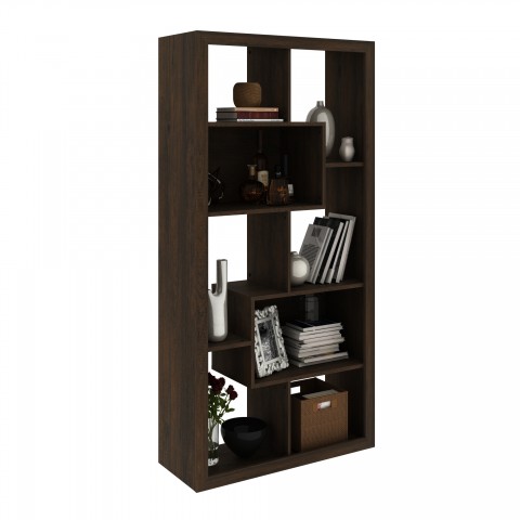 Bookcase Organiser 8 Tier Upright/ Horizontal Rustic