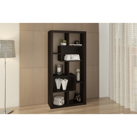 Bookcase Organiser 8 Tier Upright/ Horizontal Tobacco