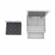 Dressing Table With Grey Fabric Seat & Lift Up Mirror