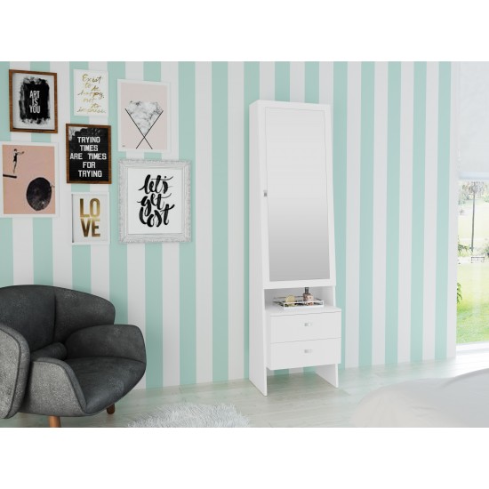 Standing Mirror with Jewelry Storage