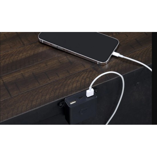 Colorado City Night Stand with USB- Charcoal