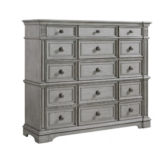 Glenmore 15-Drawer Mansion Chest- Grey