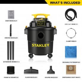 Stanley Vacuum  Wet & Dry 5GAL, 4HP