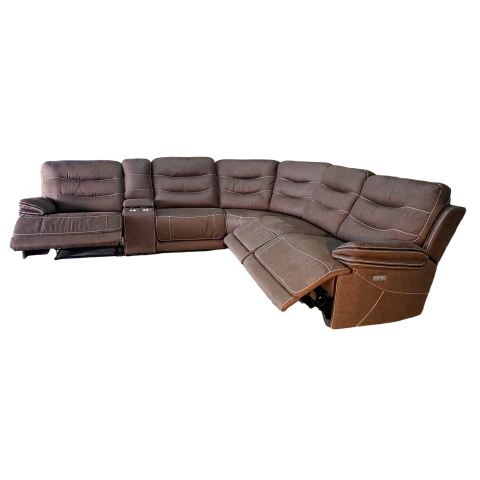 Living Room Sectional 6-Piece, 3 Power Recliner