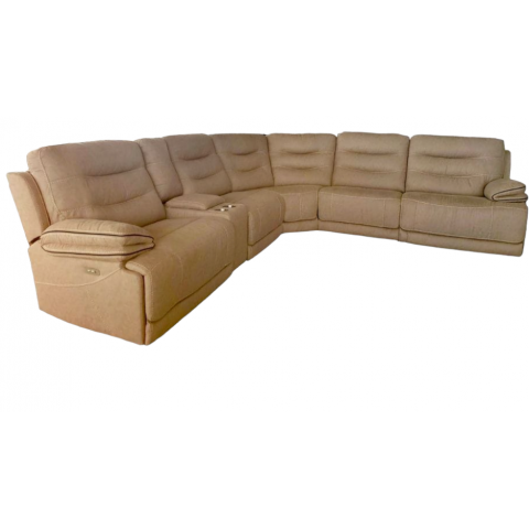 Living Room Sectional 6-Piece, 3 Power Recliner