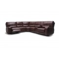 Living Room Sectional Sofa 3 Power Recliner Polished Micro Fibre Leather Air