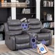 Living Room Suite 3pc 5 Recliner with Bluetooth Console & Single Swivel Glider