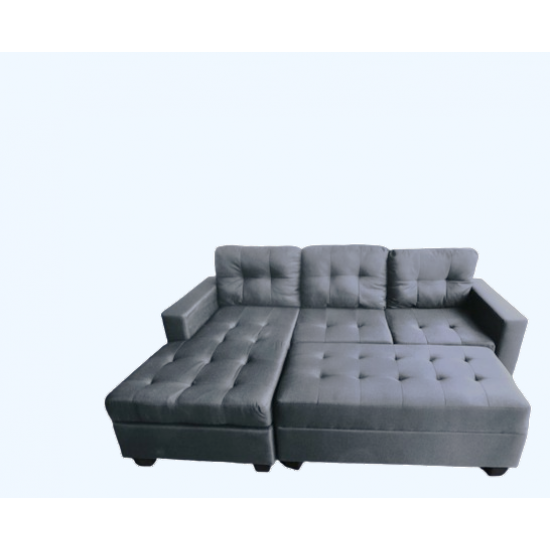Living Room Sectional with Reversible Chaise & Ottoman -Grey