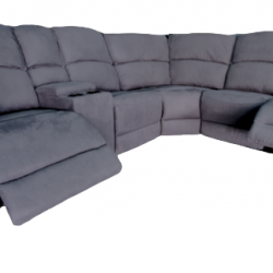 Living Room Sectional L-Shape, 2 Manual Recliner with Console