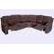 Living Room Sectional L-Shape, 2 Manual Recliner with Console- Chocolate
