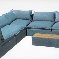 Living Room L Shaped Sectional, Large with 2 Consoles