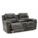 Living Room Suite 3pc, 5 Recliner with Console- Grey & Brown