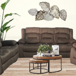 Living Room Suite 3pc, 5 Recliner with Single Glider