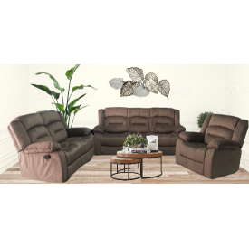 Living Room Suite 3pc, 5 Recliner {Manual} with Single Glider