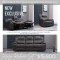 Renzo 3pc Living Room Suite with 5 Manual Recliner, Console and Single Glider-Grey