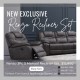 Renzo 3pc Living Room Suite with 5 Manual Recliner, Console and Single Glider-Grey