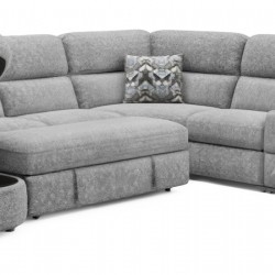 Riviera Living Room Sectional with 2 Powered Recliner, Pullout Bed & Chaise