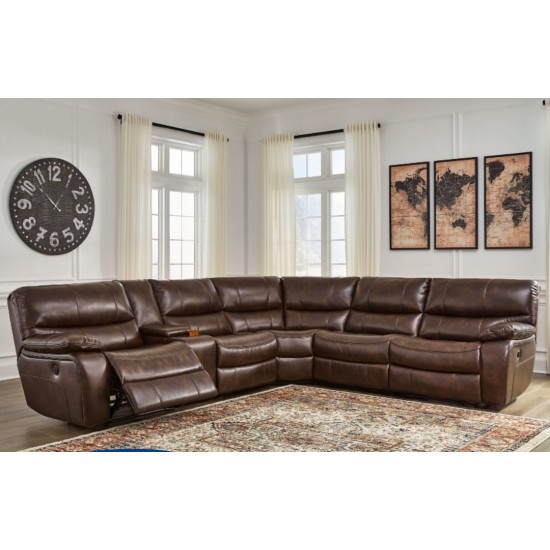 Living Room Sectional, 3 Recliner (2 Powered, 1 Manual) with Console