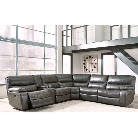 Living Room Sectional, 3 Recliner (2 Powered, 1 Manual) with Console